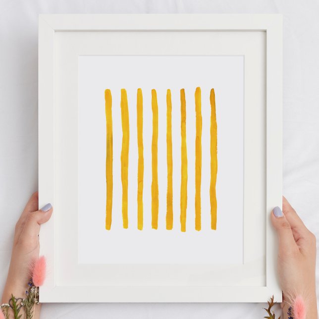 Minimalistisk Gult Rand | Modern Abstrakt Linjer Poster (Skapare uppladdad)