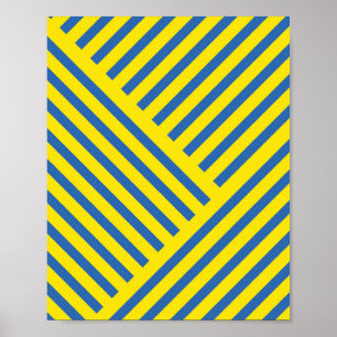 Minimalistisk Gult Rand på blå bakgrund - Mod Poster
