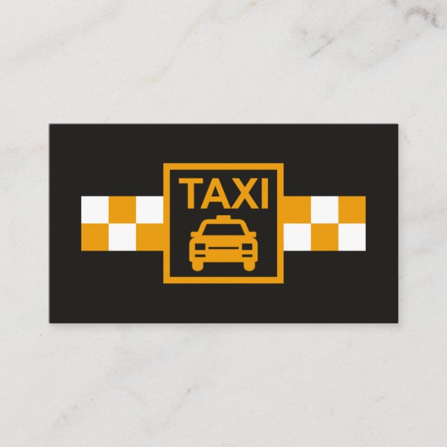 Minimalistisk Gult Taxi Signage Taxi Transport Visitkort (Framsida)