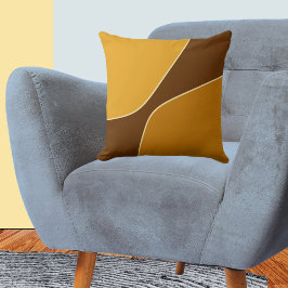 Minimalistisk gyllengul och brun fjärdedelsformad kudde