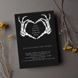 Minimalistisk gyttjare av Goth Skeleton Händer Bab Inbjudningar