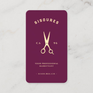 Minimalistisk Hairstylist Barbershop Scissors Visitkort