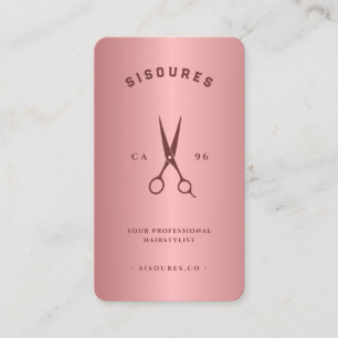 Minimalistisk Hairstylist Barbershop Scissors Visitkort