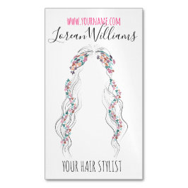 Minimalistisk Hairstylist Bride Vågigt Hair Chic B Magnetiska Visitkort