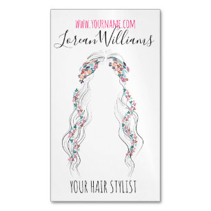 Minimalistisk Hairstylist Bride Vågigt Hair Chic B Magnetiska Visitkort