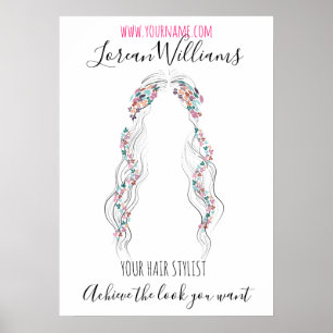 Minimalistisk Hairstylist Bride Vågigt Hair Chic B Poster