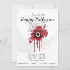 Minimalistisk Halloween-hälsning för fotografer Kort