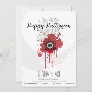 Minimalistisk Halloween-hälsning för fotografer Kort