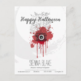 Minimalistisk Halloween-hälsning för fotografer Vykort