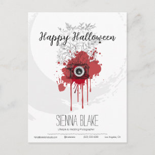 Minimalistisk Halloween-hälsning för fotografer Vykort