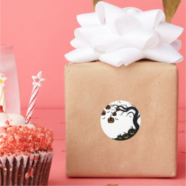 Minimalistisk halloween helgdag runt klistermärke