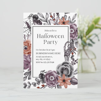 Minimalistisk Halloween-inbjudan till Business Par Inbjudningar