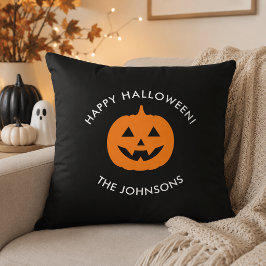 Minimalistisk Halloween-pumpa – Personlig familj Kudde