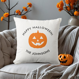 Minimalistisk Halloween-pumpa – Personlig familj Kudde