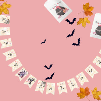 Minimalistisk halloween-rosa för söt gult vimplar