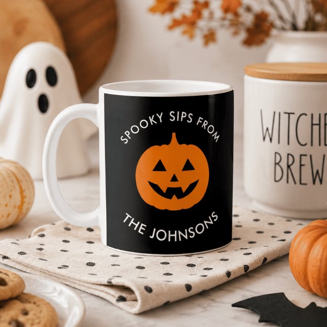 Minimalistisk Halloween Spooky Sips – Personlig Kaffemugg (Skapare uppladdad)
