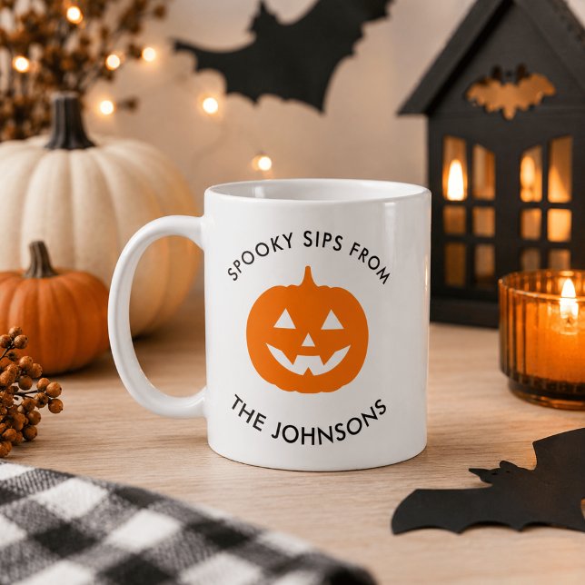 Minimalistisk Halloween Spooky Sips – Personlig Kaffemugg (Skapare uppladdad)