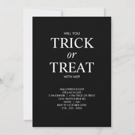 MINIMALISTISK HALLOWEEN TRICK OR TREAT INBJUDAN