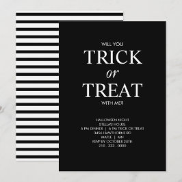 MINIMALISTISK HALLOWEEN TRICK OR TREAT INBJUDAN