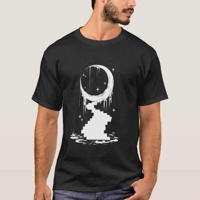 Minimalistisk halvmåne trappa Celestial  T Shirt (Framsida)