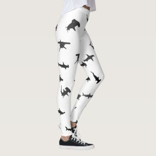 Minimalistisk Hammarhaj Hammarhaje Mönster Leggings