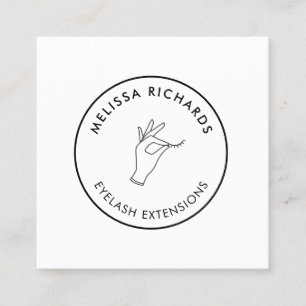 Minimalistisk hand och streck Logotypen Vit Fyrkantigt Visitkort