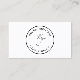 Minimalistisk hand och streck Logotypen Vit Visitkort