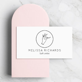 Minimalistisk hand- och tankstreck Logotyp Makeup- Visitkort