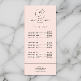Minimalistisk hand och utslag Logotyp Makeup Artis Reklamkort