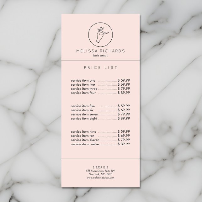 Minimalistisk hand och utslag Logotyp Makeup Artis Reklamkort (Skapare uppladdad)