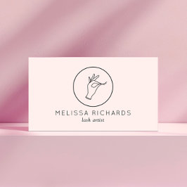 Minimalistisk hand och utslag Logotyp Makeup Artis Visitkort