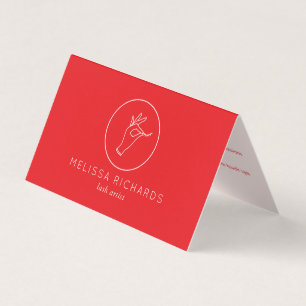 Minimalistisk hand och utslag Logotyp Röd/Rosa Eft Visitkort