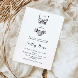 Minimalistisk hand plockade lingerie-dusch inbjudningar