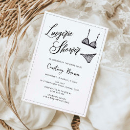 Minimalistisk hand plockade lingerie-dusch inbjudningar