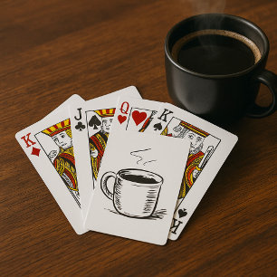 Minimalistisk hand plockade-Mugg-kaffeskalk Casinokort
