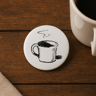 Minimalistisk hand plockade-Mugg-kaffeskalk Knapp