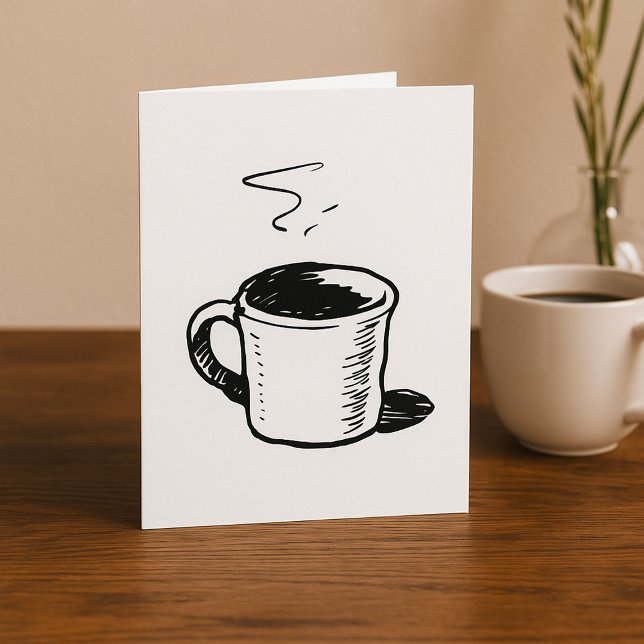 Minimalistisk hand plockade-Mugg-kaffeskalk Kort (Skapare uppladdad)