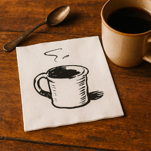 Minimalistisk hand plockade-Mugg-kaffeskalk Pappersservett
