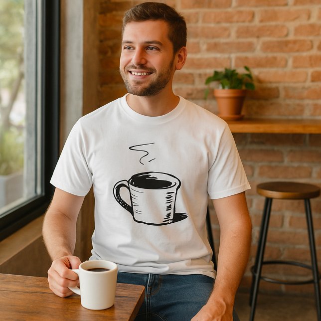 Minimalistisk hand plockade-Mugg-kaffeskalk T Shirt (Skapare uppladdad)