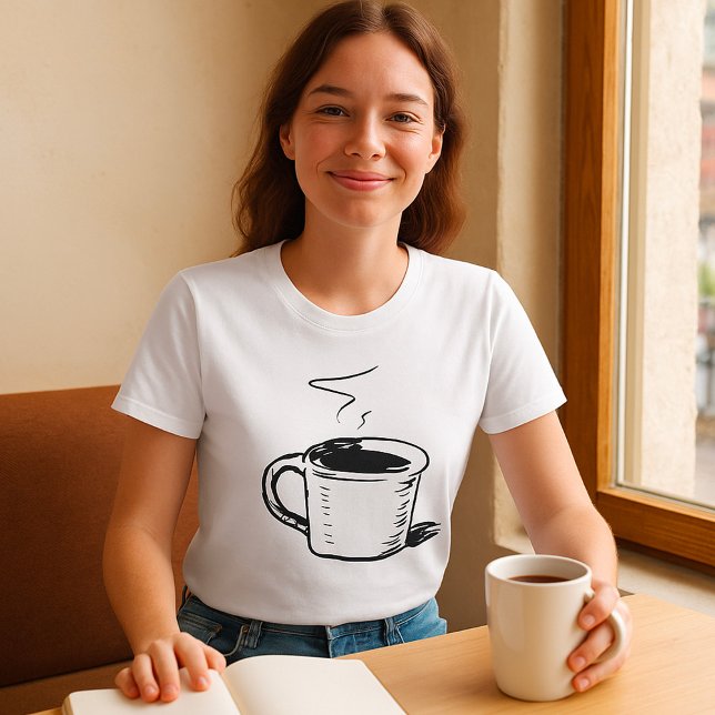 Minimalistisk hand plockade-Mugg-kaffeskalk T Shirt (Skapare uppladdad)