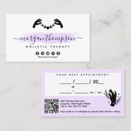 Minimalistisk Händer & Måne Phases Reiki Möte Visitkort
