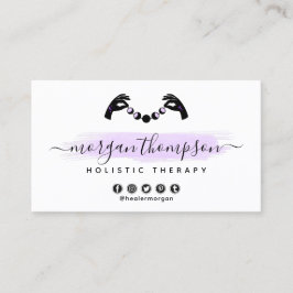 Minimalistisk Händer & Måne Phases Reiki Möte Visitkort