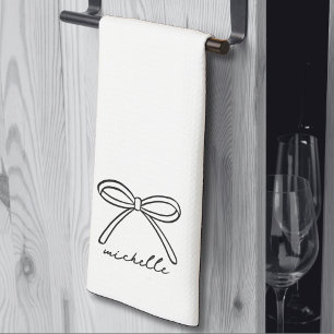 Minimalistisk Handritad Bågnamn Kökshandduk