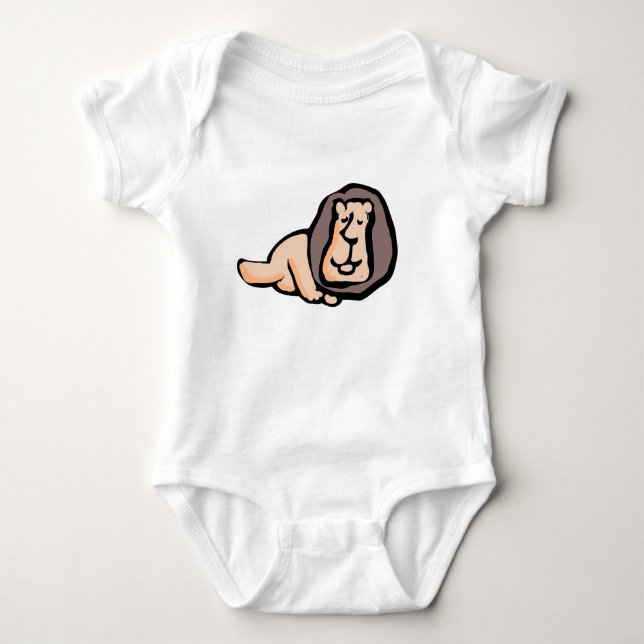 Minimalistisk Handritad Lejon T Shirt (Framsida)