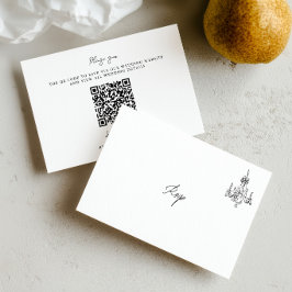 Minimalistisk Handritad QR-kod Bröllop OSA Kort