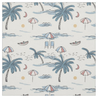 Minimalistisk handritad strandmönster vid havet tyg