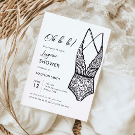 Minimalistisk handritad underklänning brudshower inbjudningar