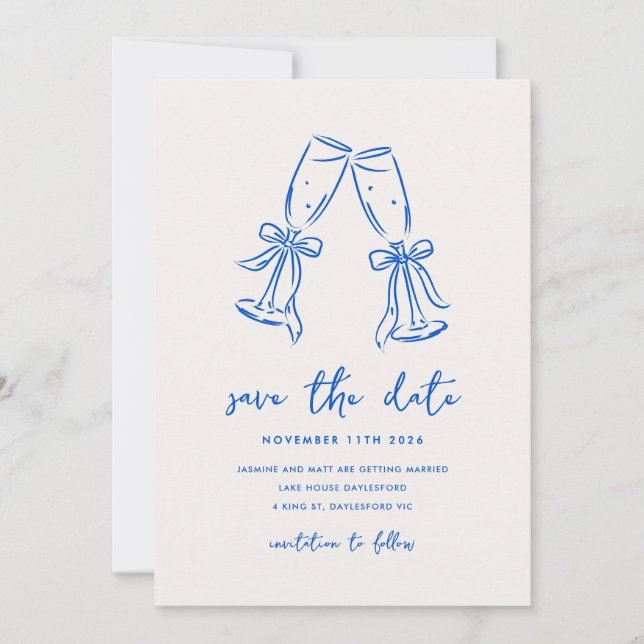 Minimalistisk Handritad Whimsical Doodle Spara Dat Datumet (Framsida)