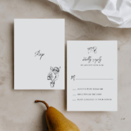 Minimalistisk Handritad Whimsical Illustration OSA Kort