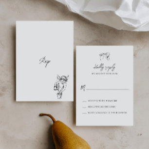 Minimalistisk Handritad Whimsical Illustration OSA Kort